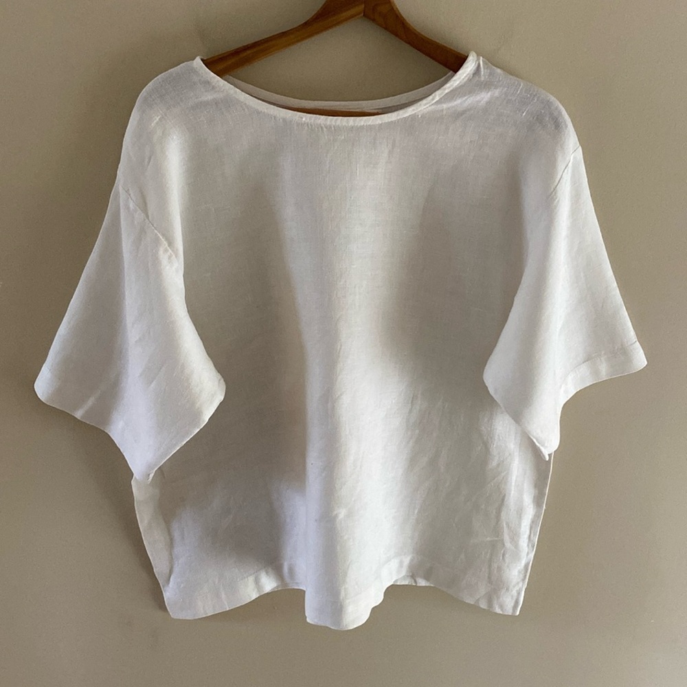 Zack White Linen Blouse M